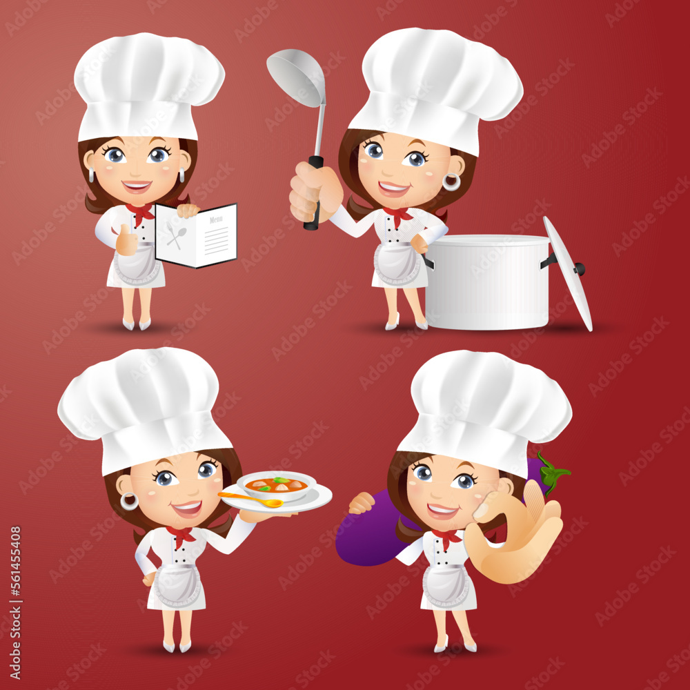 Chef with different poses. vector Chef with different poses. vector
