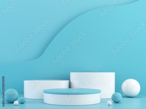 Minimal scene abstract podium geometric shape pastel color. design template modern style wall background for booth  stage  product display  table  mock up composition. 3d rendering  3d illustration