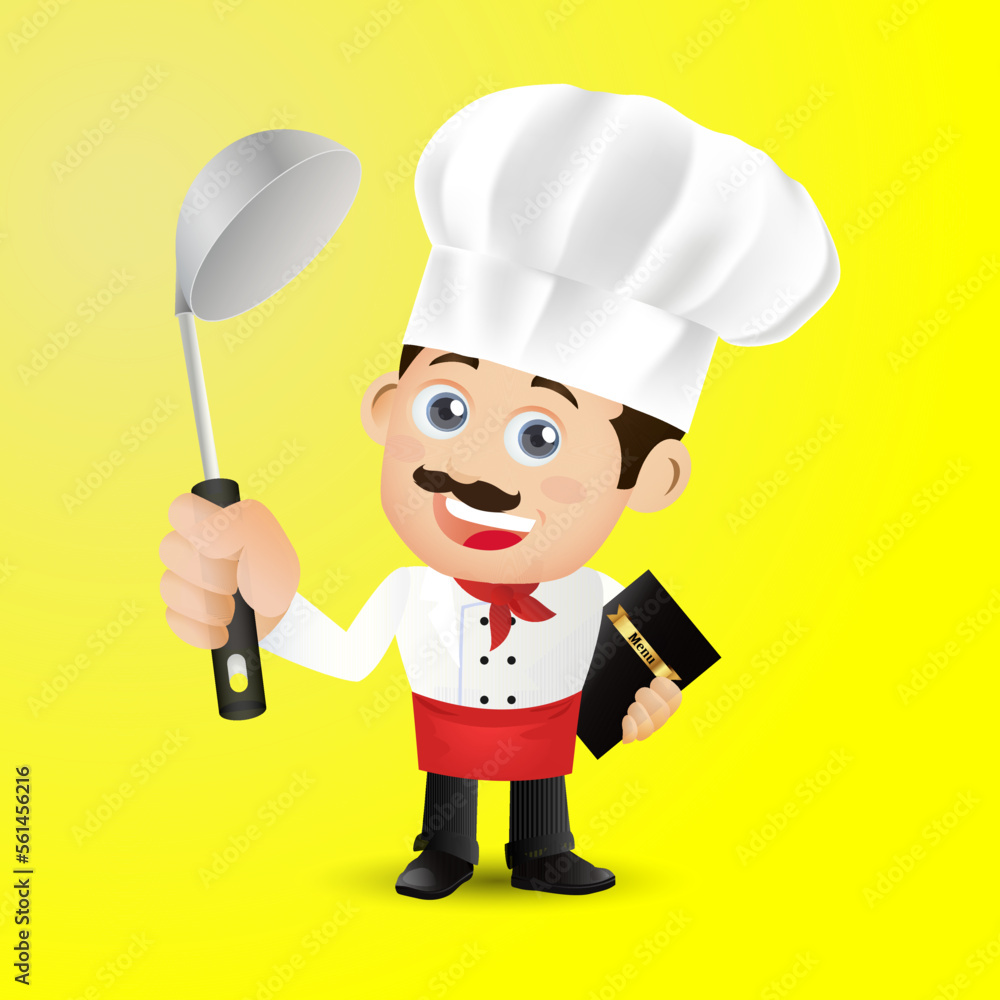Chef with different poses. vector Chef with different poses. vector