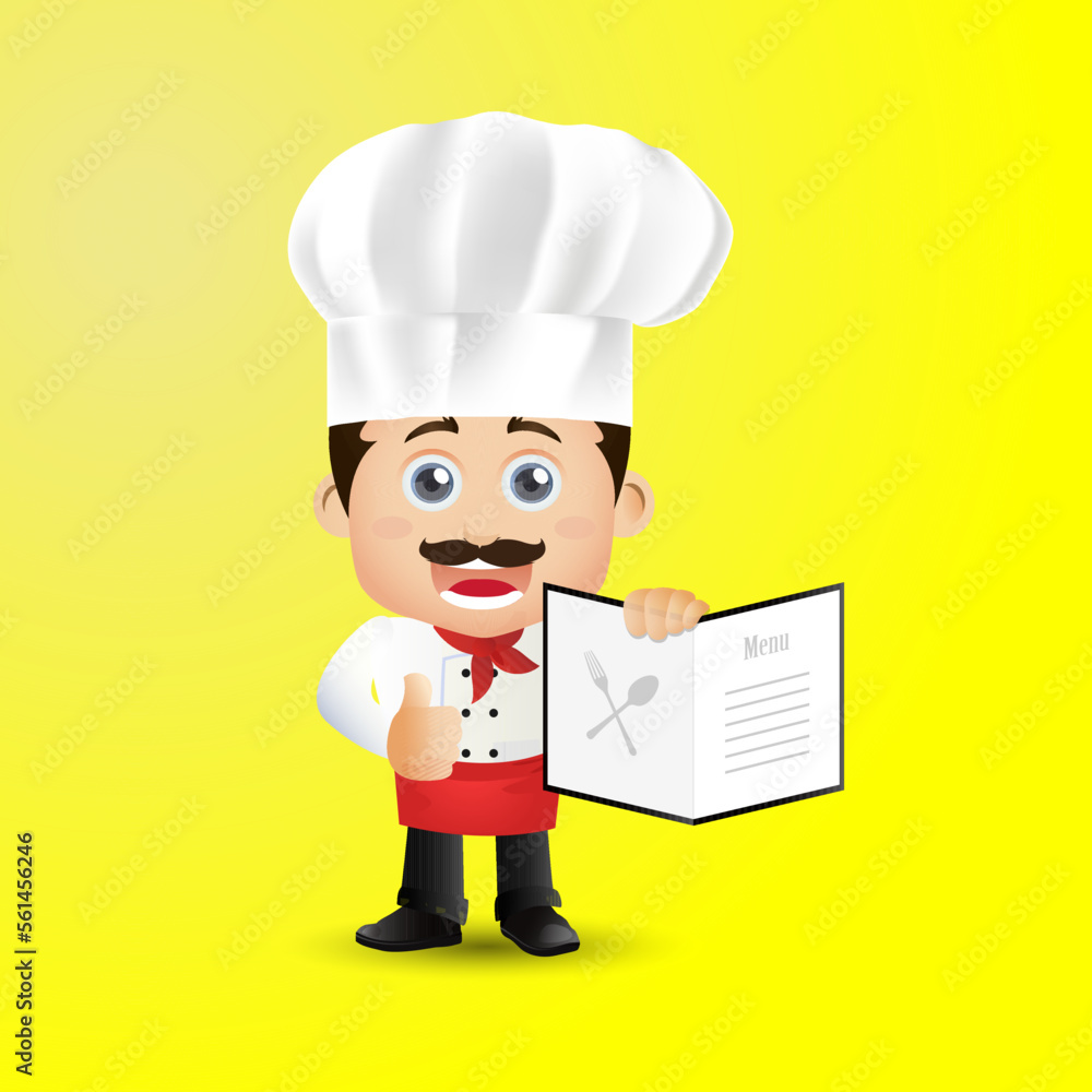 Chef with different poses. vector Chef with different poses. vector