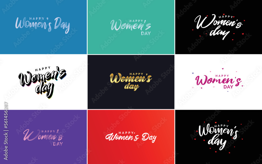 Happy Women's Day design with a realistic illustration of a bouquet of flowers and a banner reading March 29