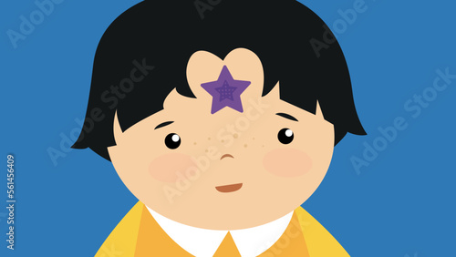 Boy with a star on his forehead