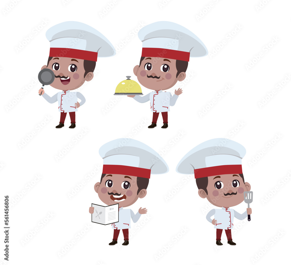 Chef with different poses. vector Chef with different poses. vector