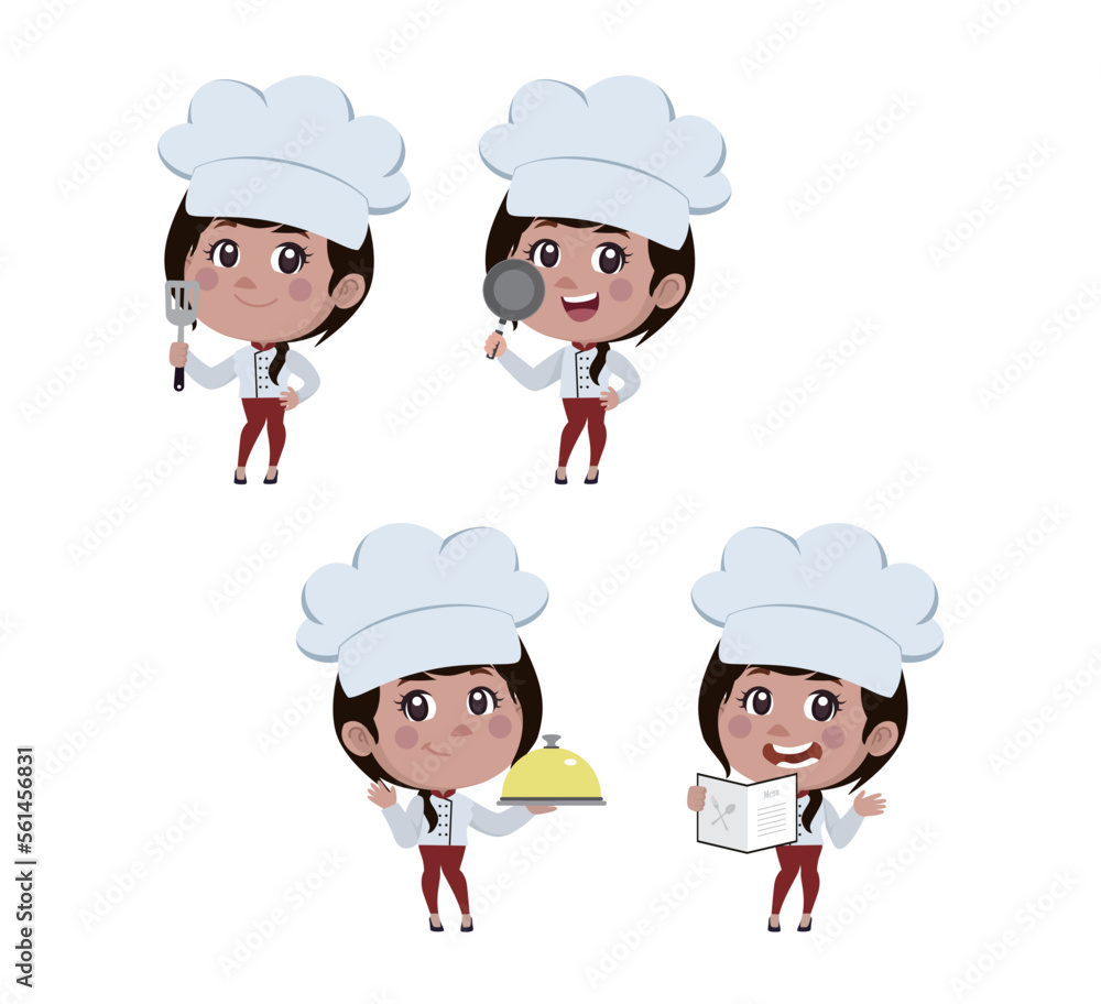 Chef with different poses. vector Chef with different poses. vector