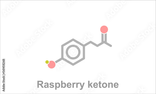 Simplified formula icon of raspberry ketone.