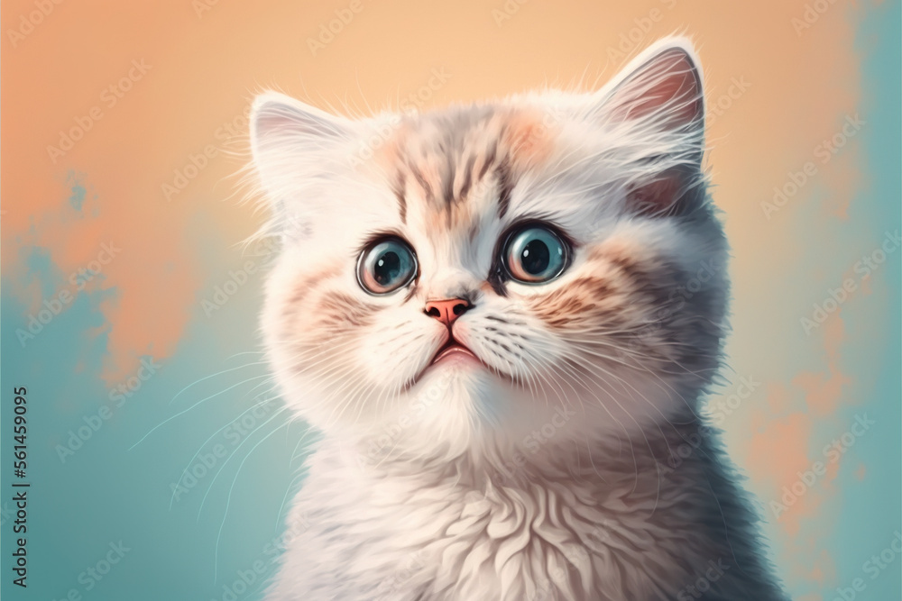 adorable cat portrait with funny face expression, Generative AI