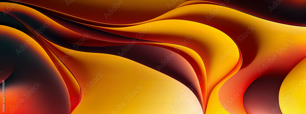 Panoramic yellow abstract wave wallpaper, yellow background Panoramic yellow abstract wave wallpaper, yellow background
