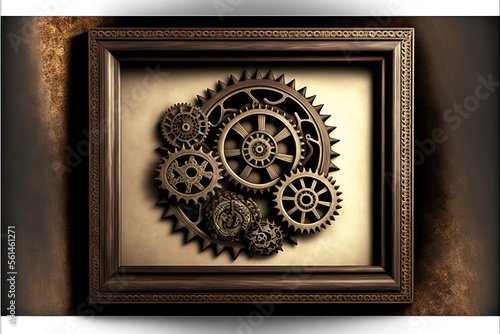 gears and cogs design frame. Generative AI © Create image