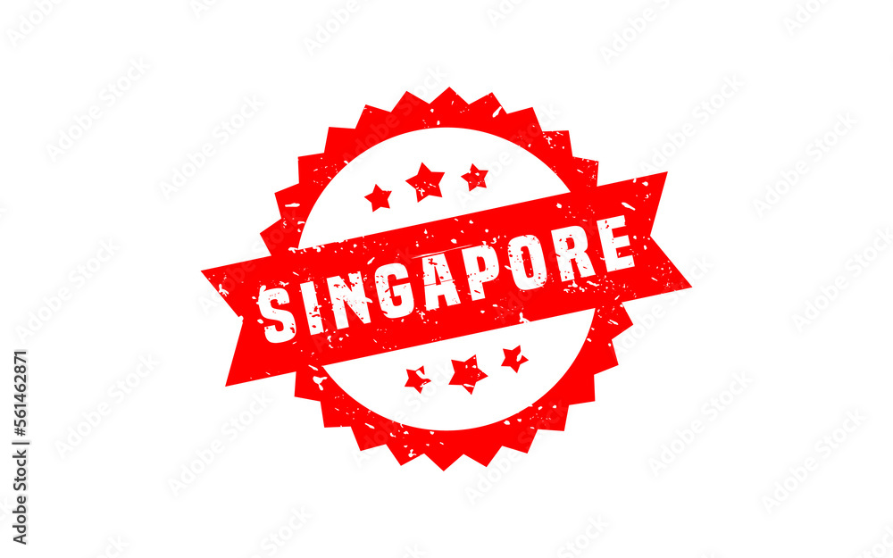Obraz premium SINGAPORE stamp rubber with grunge style on white background