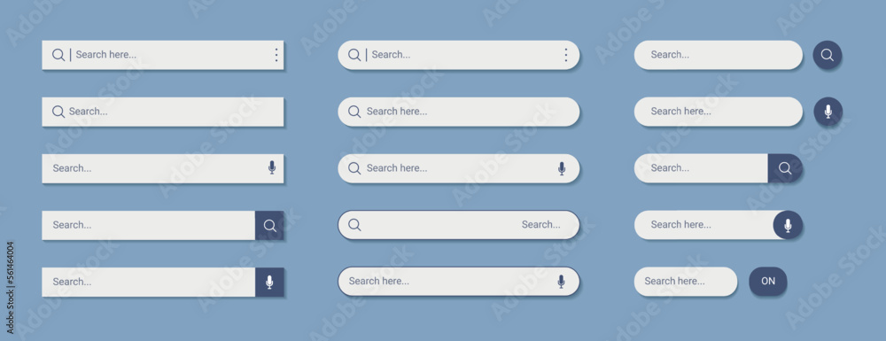 Phone search bar. Internet finding form with button and link. Website UI. Cursor in online browser. Click on address information. Interface elements set. Vector design tidy template Phone search bar. Internet finding form with button and link. Website UI. Cursor in online browser. Click on address information. Interface elements set. Vector design tidy template