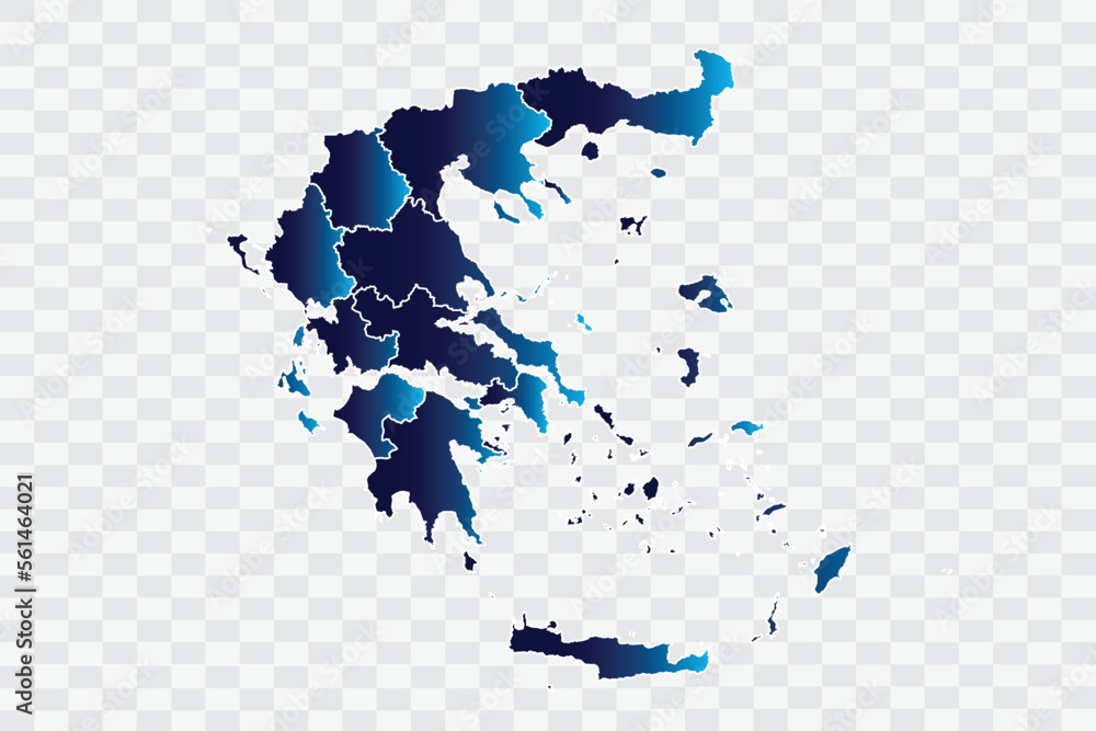 Obraz premium Greece Map indigo Color on White Background quality files png