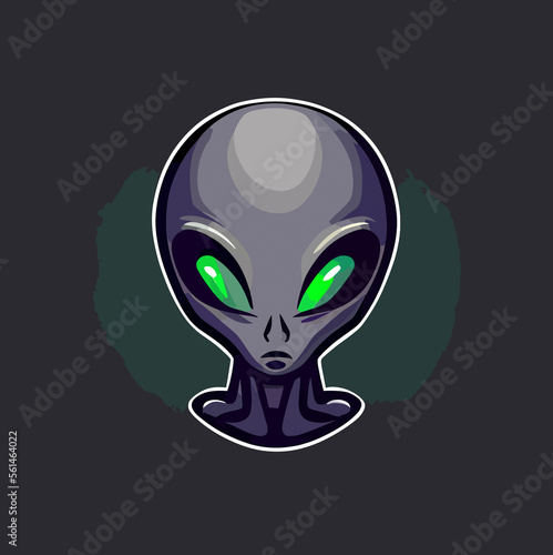 Alien flat design, Alien vector art © Fernando