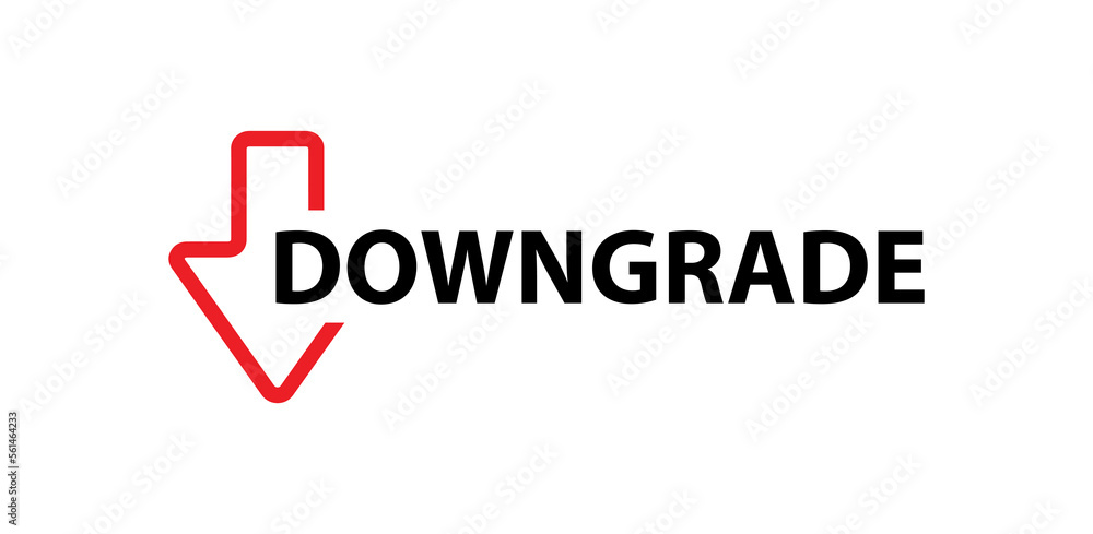 downgrade sign on white background downgrade sign on white background