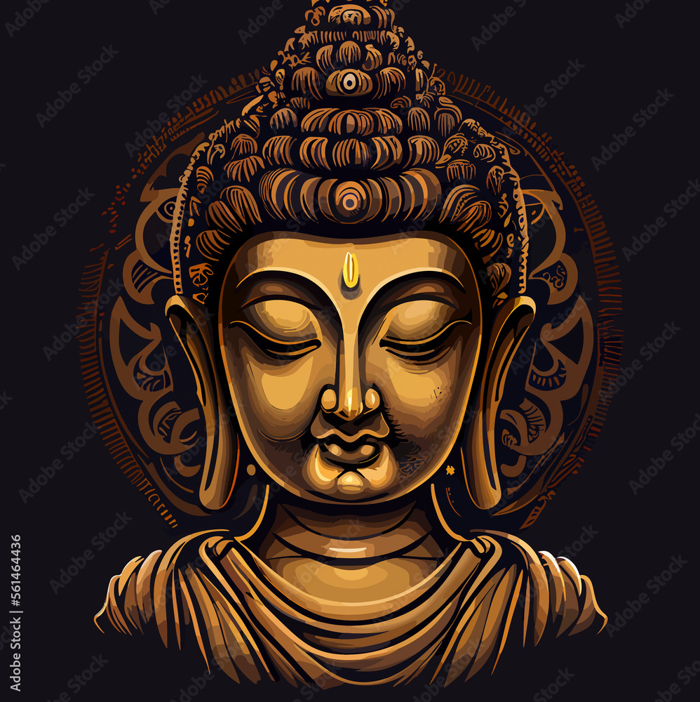 buddha flat design, vector art, buddha icon
