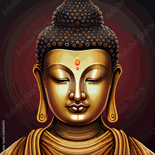 buddha flat design, vector art, buddha icon photo