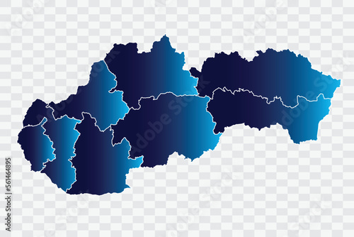 Slovakia Map indigo Color on White Background quality files png