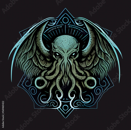 cthulhu vector icon illustration, cthulhu flat design photo