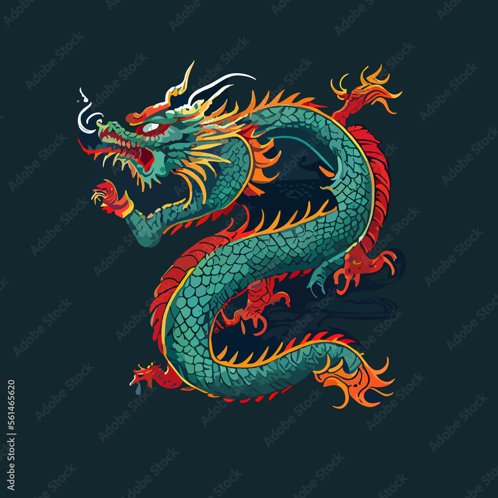 Fototapeta premium chinese dragon illustration