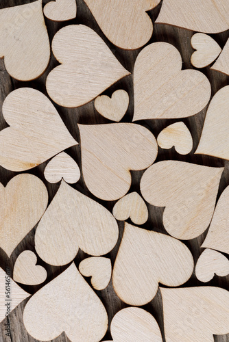 Wooden hearts background