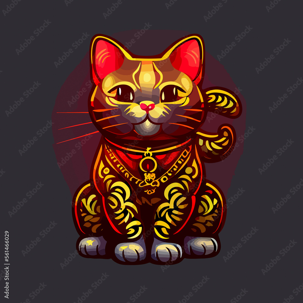 lucky cat vector icon illustration