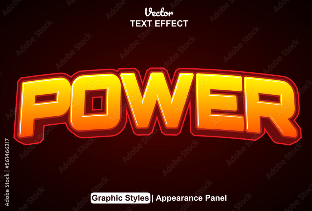 power text effect with graphic style and editable.