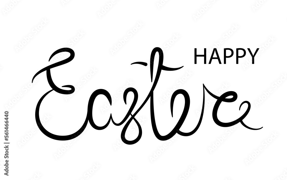 Happy Easter. Black lettering on a white background.
Happy Easter. Black lettering on a white background.