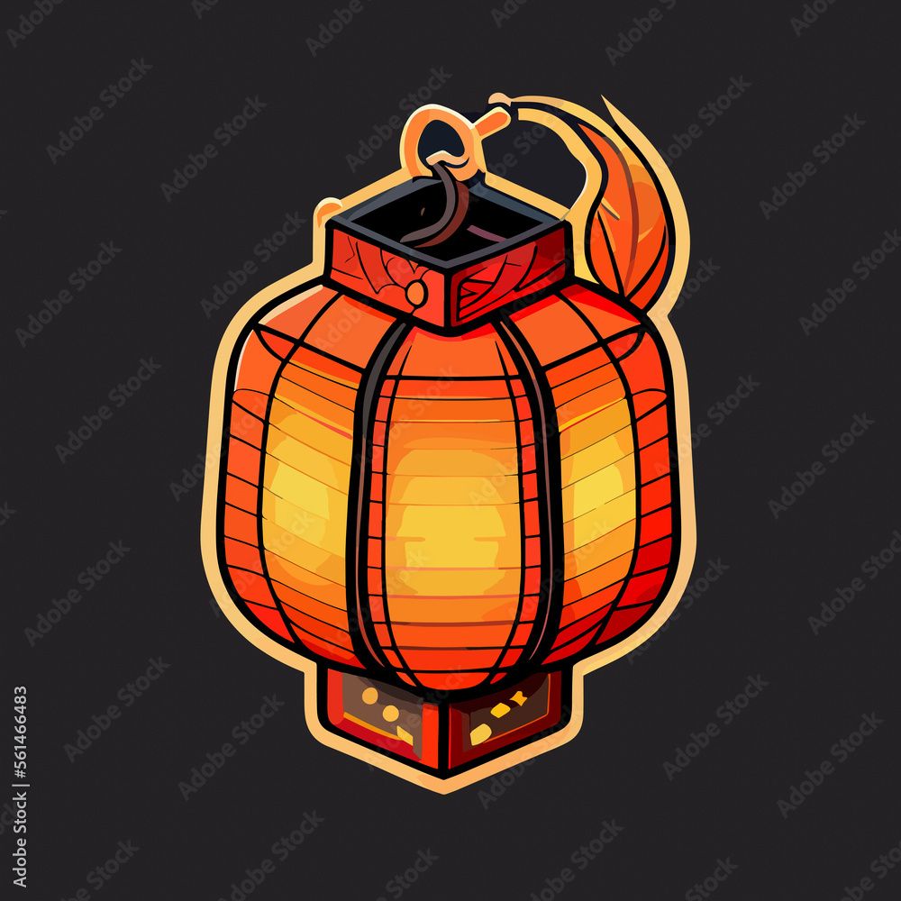 chinese lantern vector icon illustration