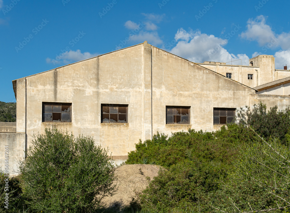 Facade of an old abandoned factory Facade of an old abandoned factory