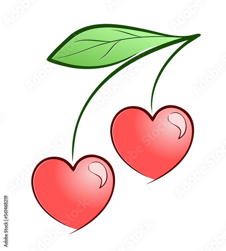 The symbol of a red cherry with heart.