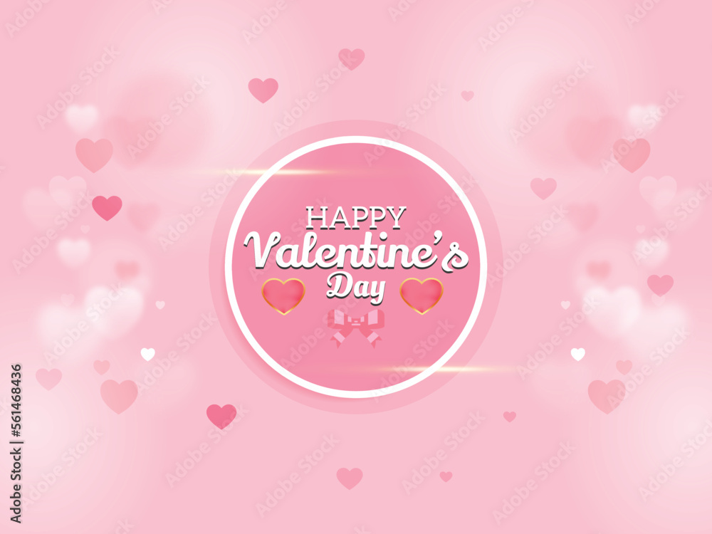 Happy valentine's day background with love hearts illustration design.