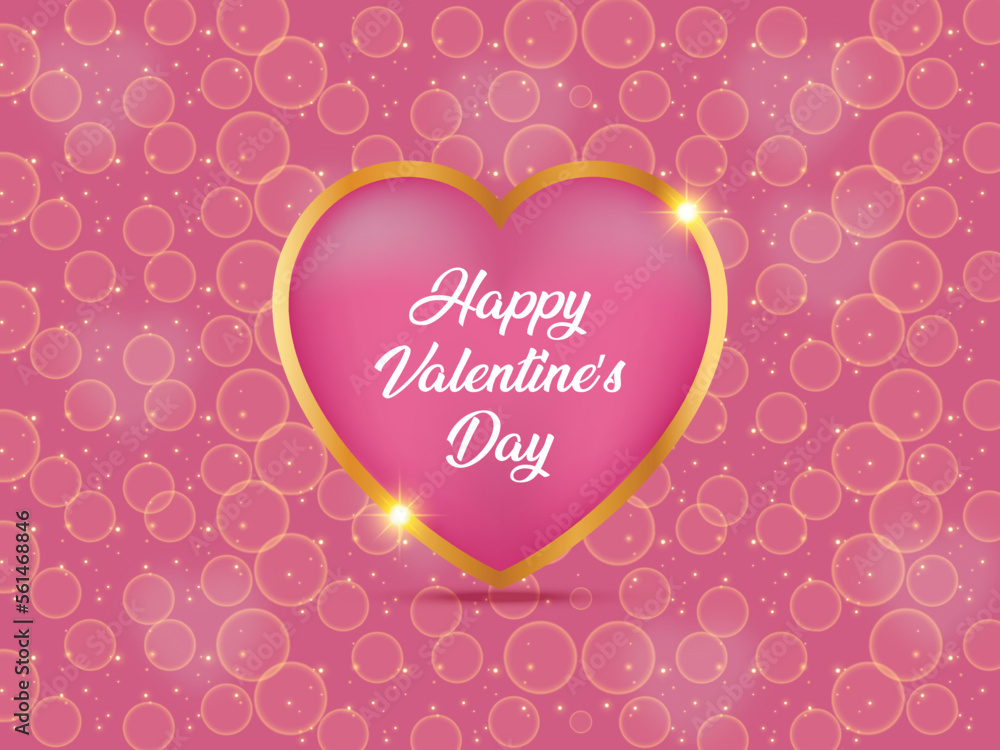 Happy valentine's day background with love hearts illustration design.
