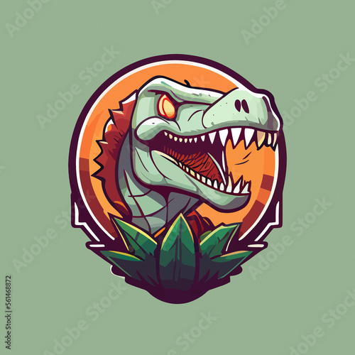 T-rex skull flat design, vector art, t-rex icon