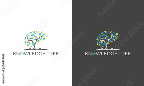 illustration vector graphic designs. pictogram logo combination abstract tree and brain