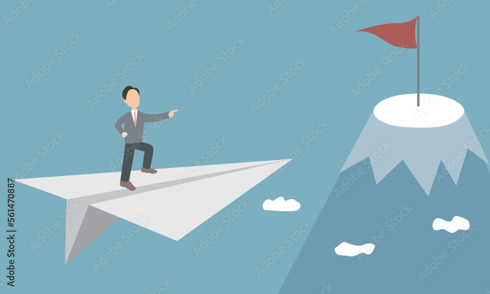 高い目標を目指すビジネスマン・学生のイラスト