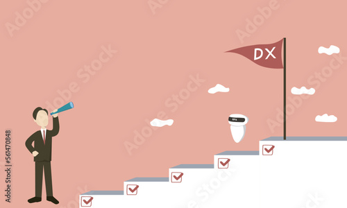 DX化を目指すビジネスマンのイラスト