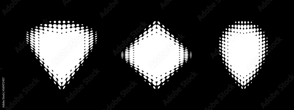 Vecteur Stock Set of white halftone dots gradient pattern texture ...
