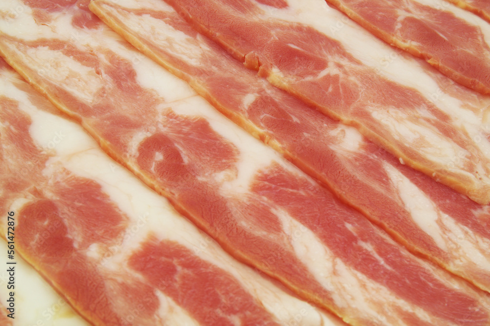 Bacon slices background or texture Bacon slices background or texture