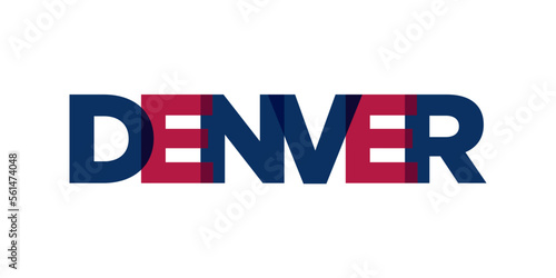 Denver, Colorado, USA typography slogan design. America logo with graphic city lettering for print and web.