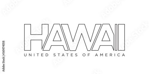 Hawaii, USA typography slogan design. America logo with graphic city lettering for print and web.