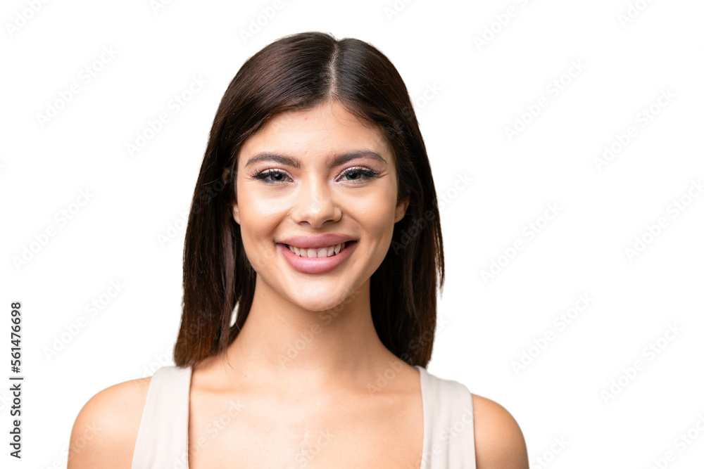 Young Russian woman with rainproof coat and umbrella over isolated chroma key background . Portrait Young Russian woman with rainproof coat and umbrella over isolated chroma key background . Portrait