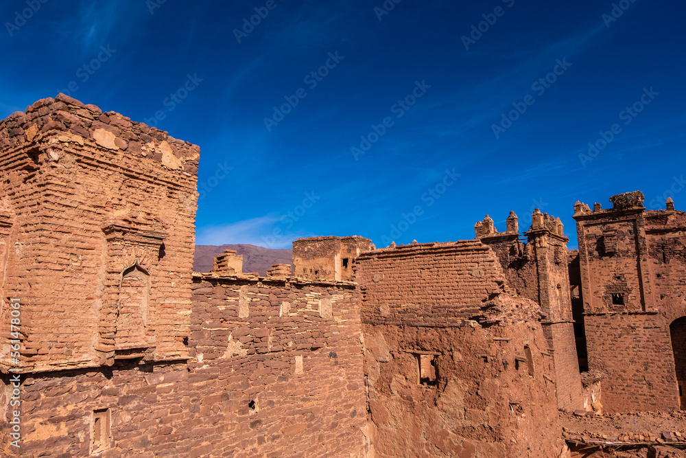 An old kasbah in the middle of a traditional Berber village