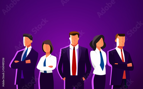 Business people standing together as a team.
