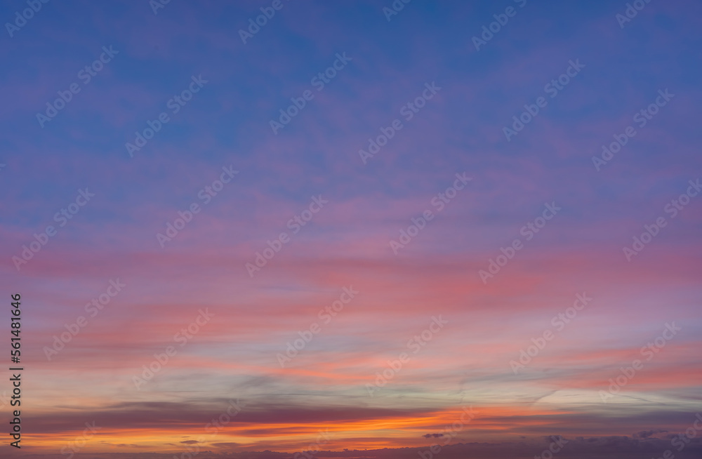 Sunset sky background overlay. Ideal for sky replacement.