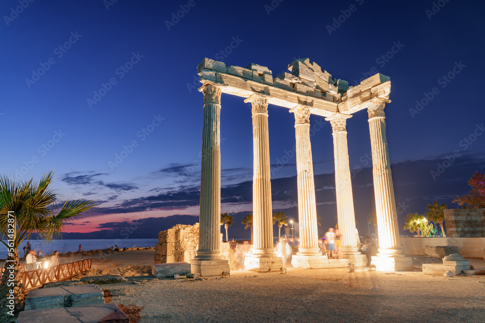 Awesome ruins of the Temple of Apollo in Side, Turkey