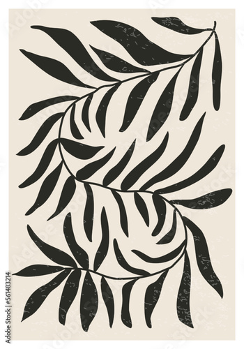 Matisse inspired contemporary collage botanical minimalist wall art poster