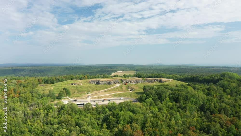 The fort of Douaumont in Europe, In France, in the Grand Est, in Meuse, towards Verdun, in summer, on a sunny day. The fort of Douaumont in Europe, In France, in the Grand Est, in Meuse, towards Verdun, in summer, on a sunny day.