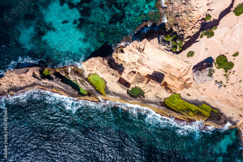 Aerial Drone Photograph of Atlantis Sa Pedrera de Cala D'Hort in Ibiza 