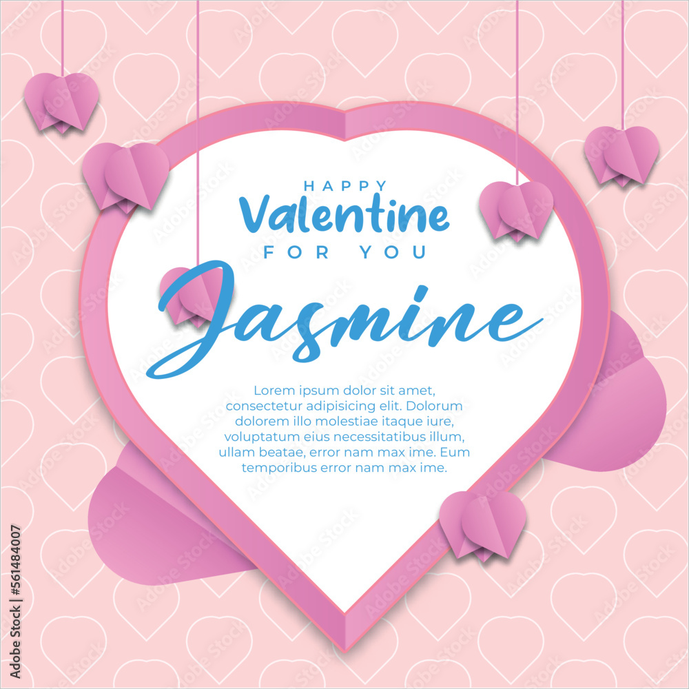 Social Media Post Valentin Day greeting cards for you with heart and podium ornaments