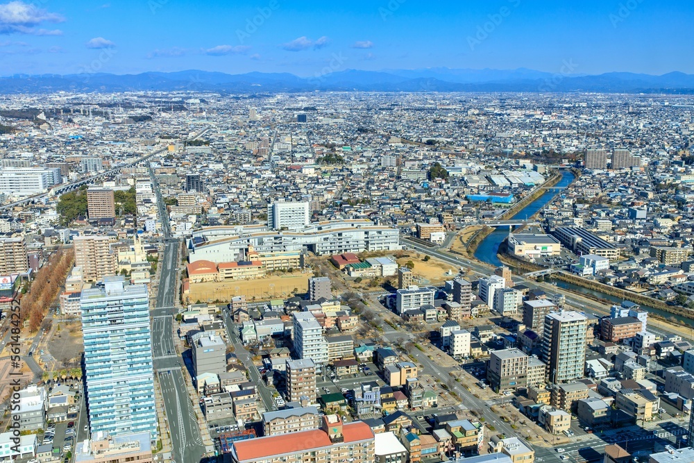 Fototapeta premium 浜松市 アクトタワーから眺める浜松市街(三方ヶ原方面)