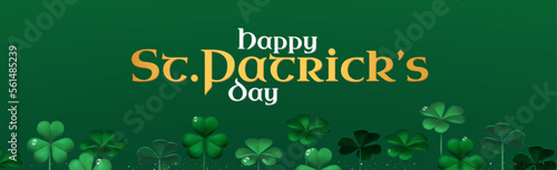 Happy St.Patrick's Day background with shamrock clower leaf. Luck and suxess.